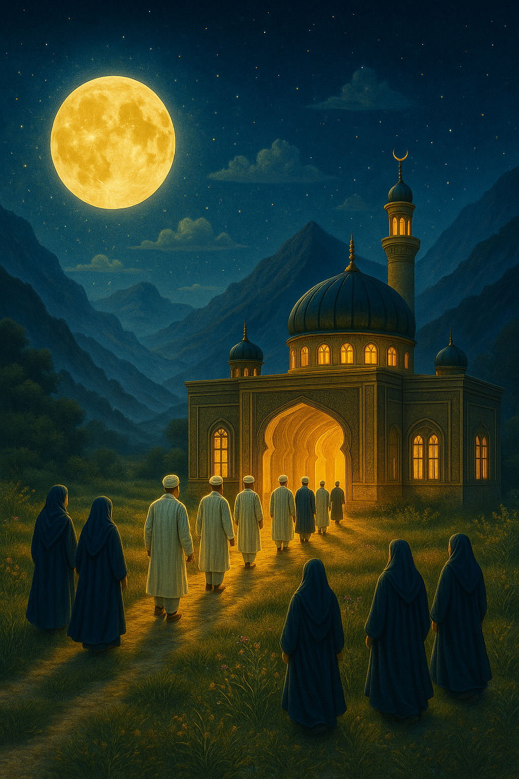 Nighttime Masjid Tote Bag