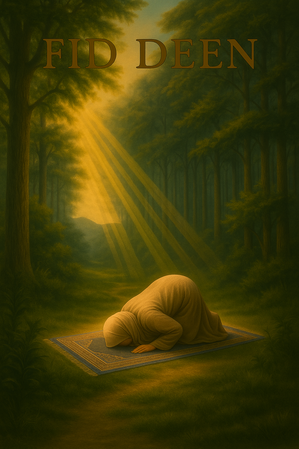 Hijabi Sujood in Forest – Black Tote Bag