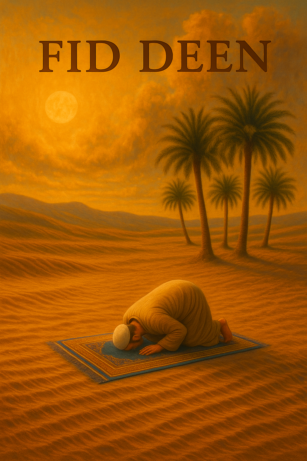 Man in Sujood in Desert – [Black] Tote Bag