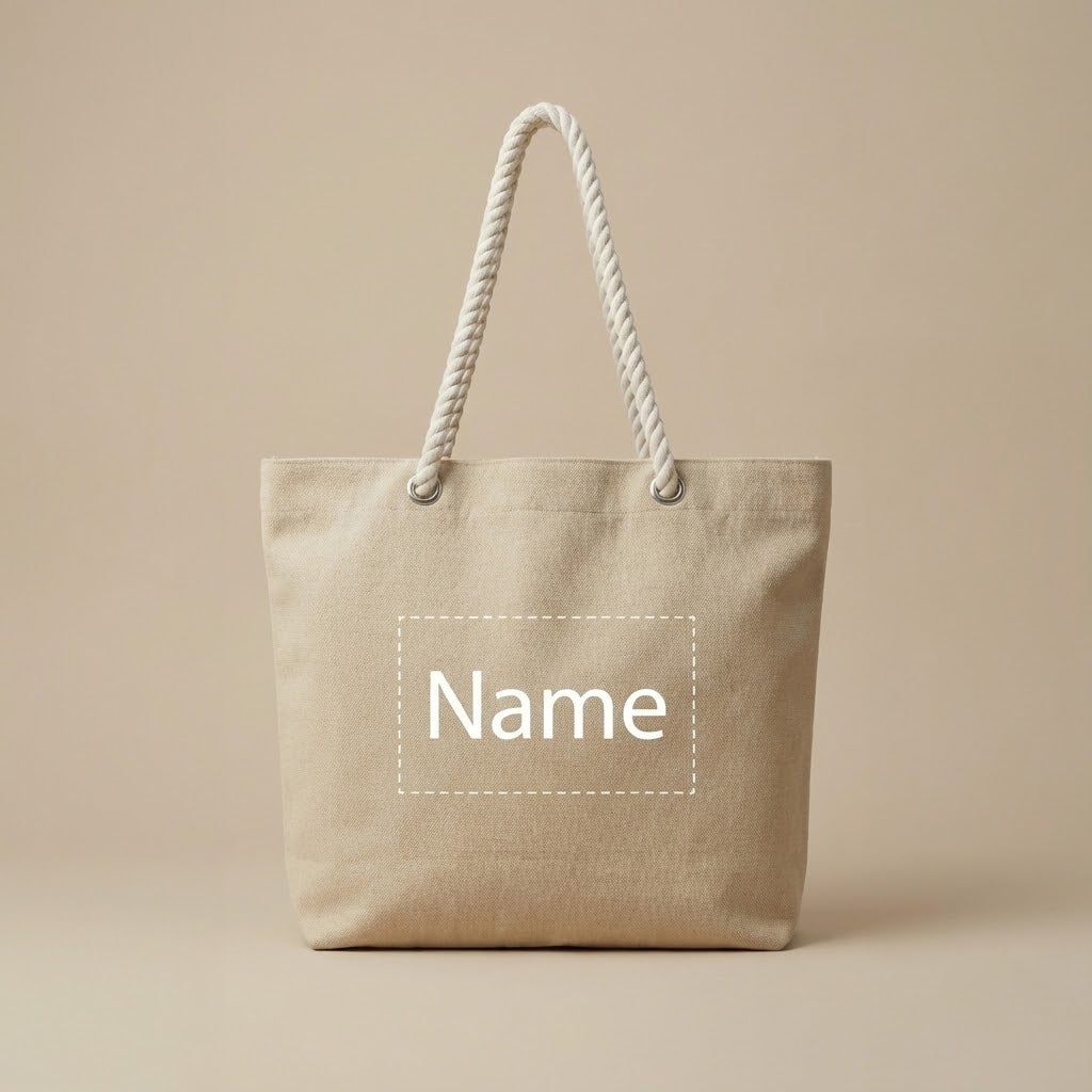 Custom Beach Beige Tote Bag