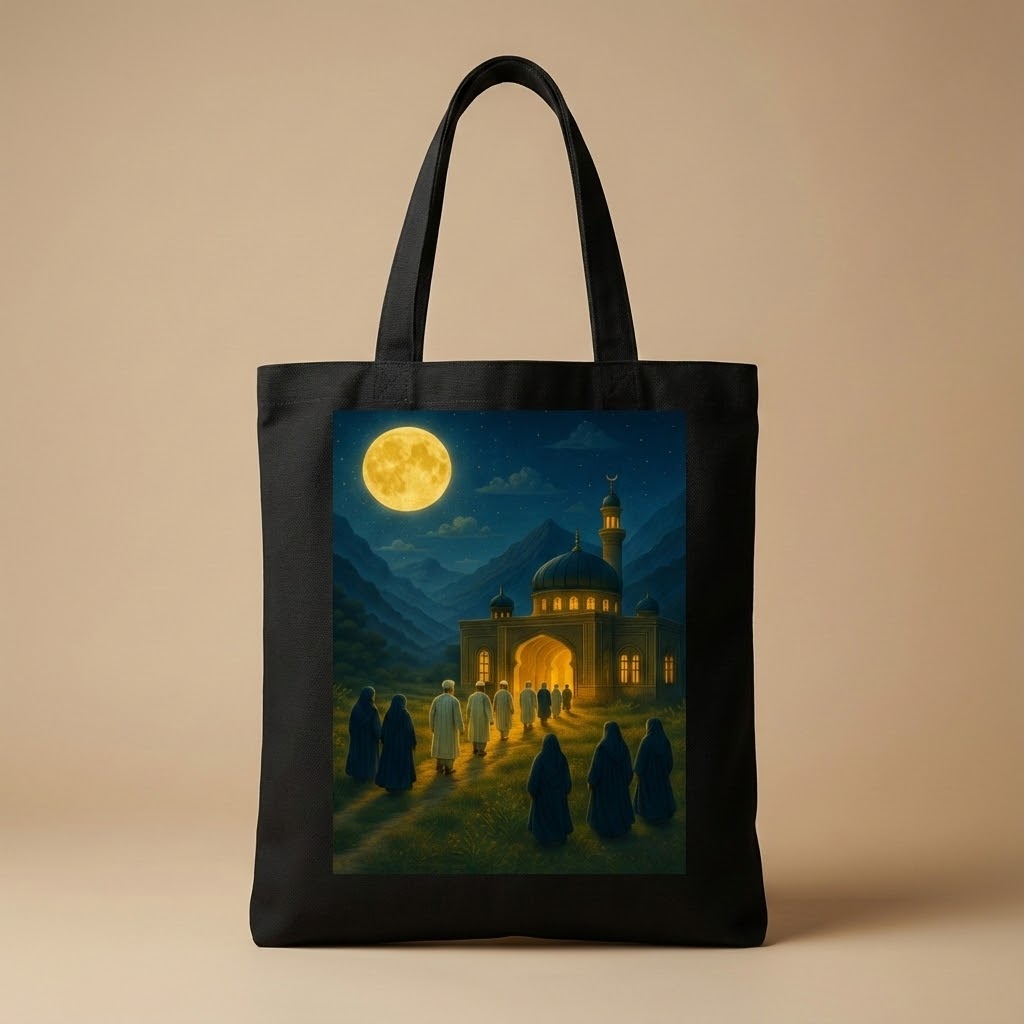 Nighttime Masjid Tote Bag